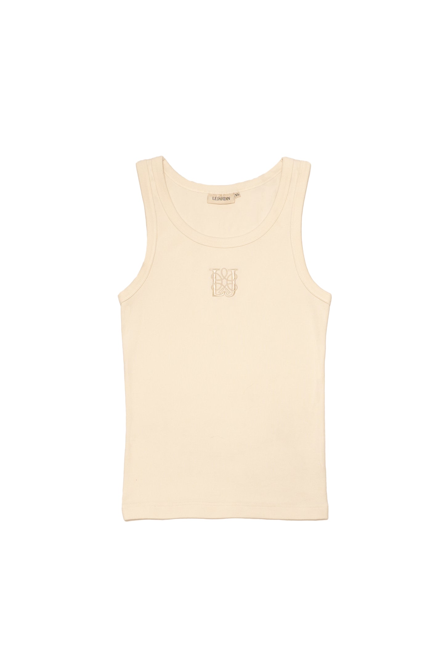 LeJardin Unisex Tanktop Ivory Gerippt
