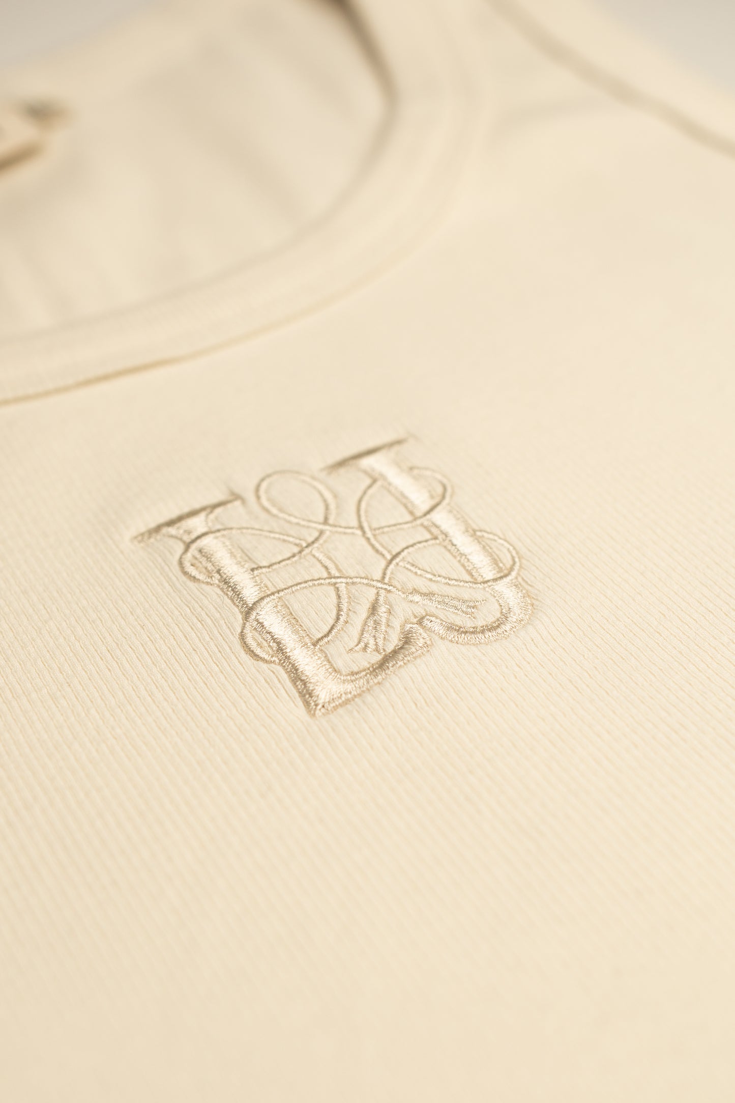 LeJardin Unisex Tanktop Ivory Gerippt