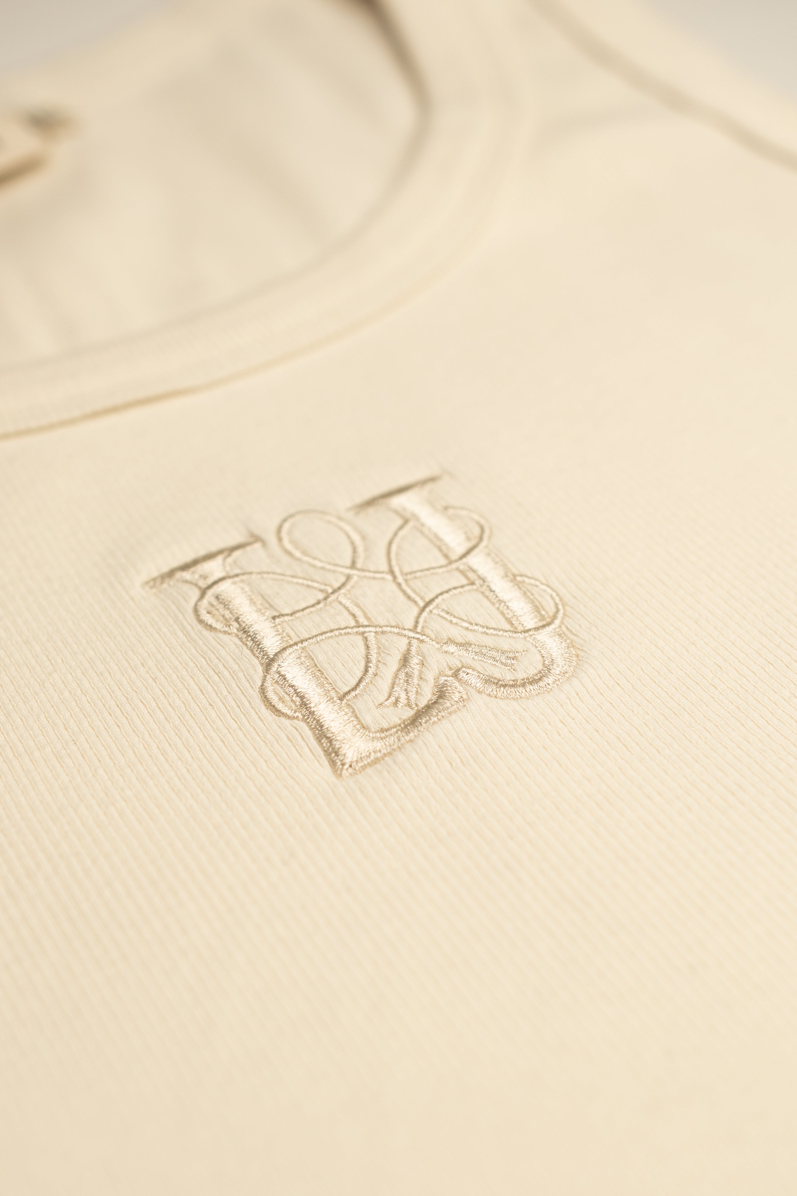 LeJardin Unisex Tanktop Ivory Gerippt